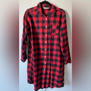 Women’s Woolrich Red and Black Buffalo Plaid Flannel Midi Shirt Dress